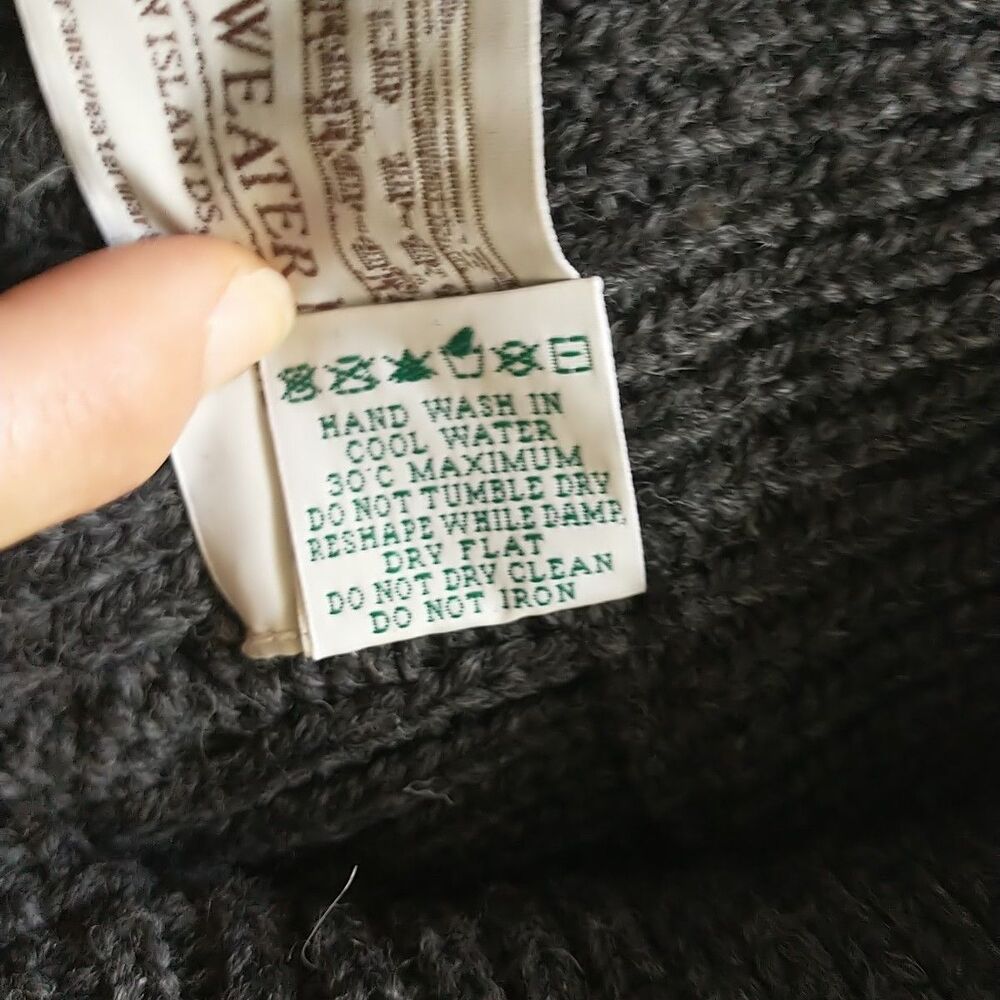 Aran Sweater Market Men XXL/L*Gray Wool CableKnit Chunky Fisherman Ireland - Picture 6 of 6